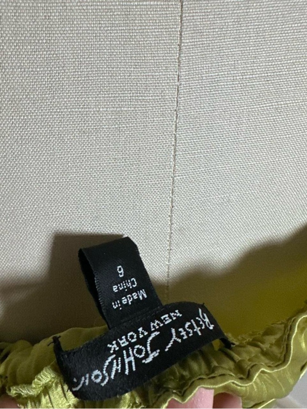 Vintage 90s early 2000s Betsey Johnson short green 100% silk casual dress Size 6 - Picture 7 of 8